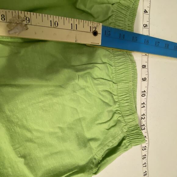 ButtonUp Top & CapriPants 2Pcs Set Denim & Co Green Embroidered Resort Lounge L - Picture 3 of 12